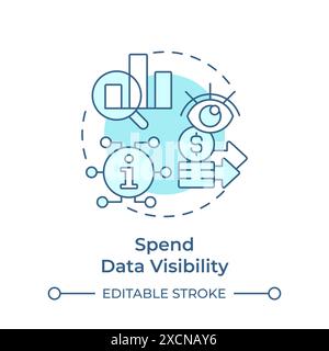 Spend data visibility soft blue concept icon Stock Vector