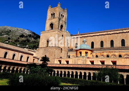 The Cloisters area of Monreale Cathedral in Sicily Italy Stock Photo