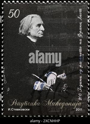 Hungarian composer Franz Liszt on postage stamp Stock Photo