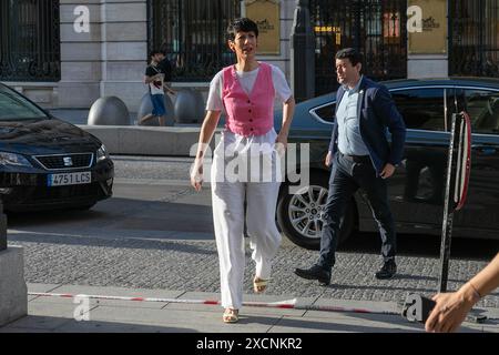 Madrid, Spain. 17th June, 2024. Elma Saiz, Minister of Inclusion, Social Security and Migration, during an informative breakfast this morning in Madrid. Credit: D. Canales Carvajal/Alamy Live News Stock Photo