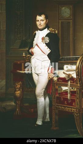 Jacques-Louis David French school The Emperor Napoleon in His Study at the Tuileries Napoléon dans son cabinet de travail aux Tuileries 1812 Oil on canvas (203 x 125 cm) Washington, National Gallery of Art Stock Photo