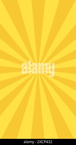 Yellow vertical banner with Sun rays, cellphone background, lines background, light Stock Vector