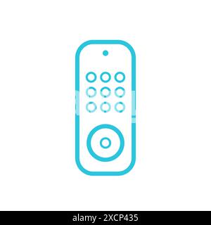 TV remote control icon. Isolated on white background. From blue icon set. Stock Vector