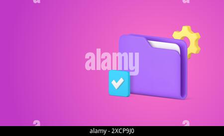 Document storage server digital file folder archive settings database management 3d vector banner billboard template. Private information organize opt Stock Vector