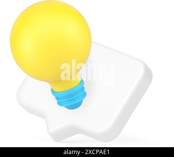 Innovation idea brainstorming creative solution development quick tips 3d icon realistic vector illustration. Planning strategy decision answer advice Stock Vector