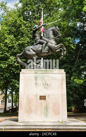 General Casimir Pulaski Statue Pulaski Mall   Hartford, Connecticut, USA Stock Photo