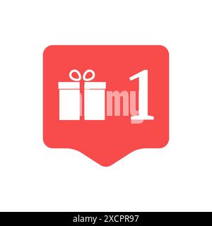 Notification in Social Media. One gift. Vector illustration. Stock Vector