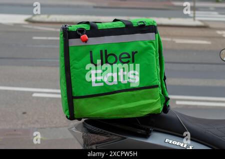 Uber Eats Delivery Bag On Moped At Amsterdam The Netherlands 17-6-2024 Stock Photo