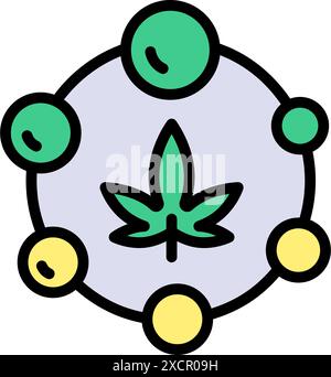Cannabis leaf vector color icon. Marijuana logo symbol vector icon for website design, mobile app, ui. Simple sign isolated on white background. Stock Vector