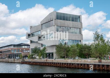 Headquarters of BIG - Bjarke Ingels Group of architects and designers in Copenhagen by the waterside. BIG has completed many projects across the world Stock Photo