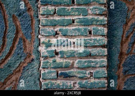 Painted brick wall. Stock Photo