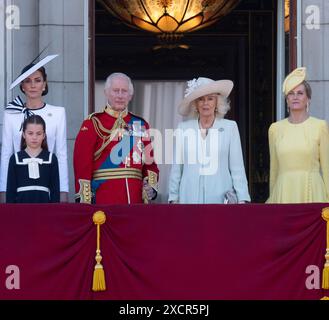 (left to right) King Charles III speaks to dignitaries ahead of the ...