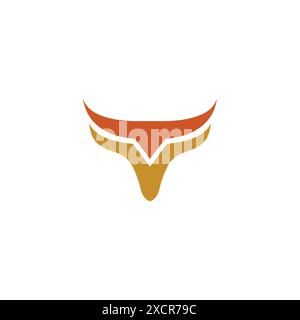 Letter V Bull Logo Vector Illustration Stock Vector