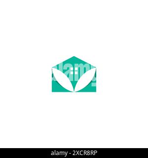 Green House Solutions Eco Friendly Living Logo Design Stock Vector