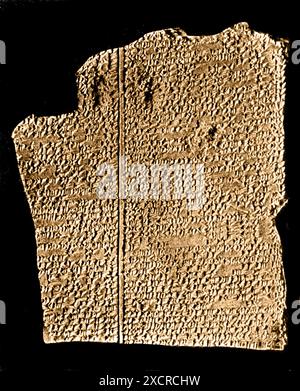The Amarna tablets are an archive, written on clay tablets, primarily consisting of diplomatic correspondence between the Egyptian administration and Stock Photo