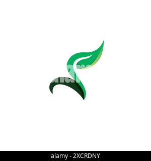 Letter S Leaf Logo Vector. Initial S Icon Stock Vector