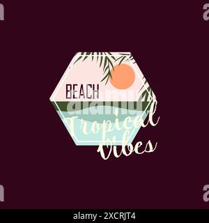 Tropical beach Vibes summer graphic design Stock Vector