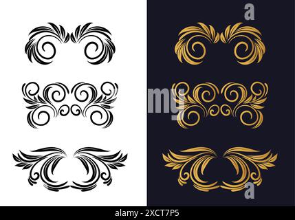 Beautiful ornamental floral decorative set Stock Vector