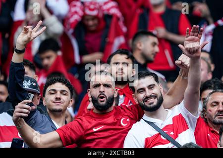 Dortmund, Germany. 18th June, 2024. Dortmund, Germany, June 18th 2024: Fans of Turkiye during the UEFA EURO 2024 Germany Group F football match between Turkiye and Georgia at BVB Stadion Dortmund in Dortmund, Germany. (Daniela Porcelli/SPP) Credit: SPP Sport Press Photo. /Alamy Live News Stock Photo