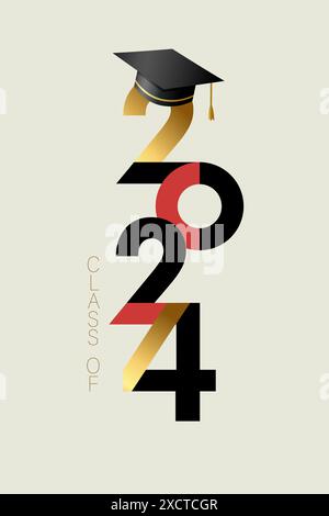 Congratulations Class of 2024 Graduation Cap and Diploma Design Stock ...
