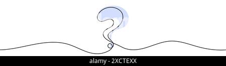 Continuous editable drawing of question mark. One line drawing background. Vector illustration. Question mark in one line style. Stock Vector