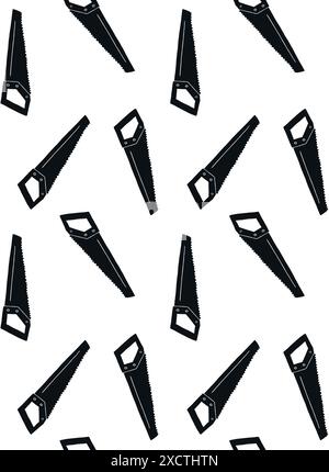 Vector seamless pattern of hand drawn doodle sketch saw isolated on white background Stock Vector