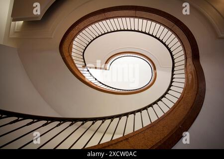 view of the town hall steps, interior view, Germany, North Rhine-Westphalia, Lower Rhine, Neuss Stock Photo