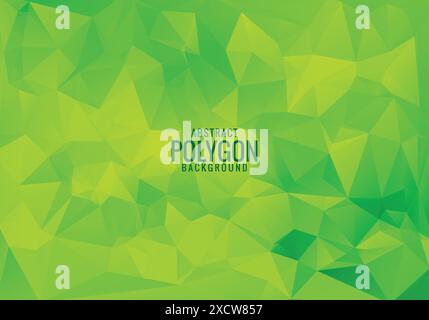 Modern green low poly triangle shapes background Stock Vector