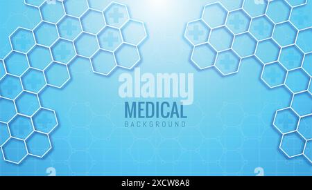 Abstract medical and healthcare hexagonal shape background Stock Vector
