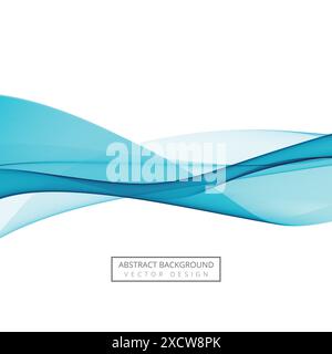 Abstract stylish flowing blue wave background Stock Vector