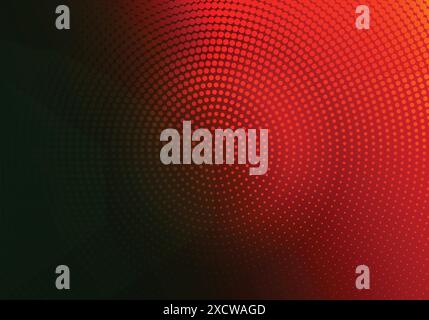 Abstract red and black dotted circular background Stock Vector