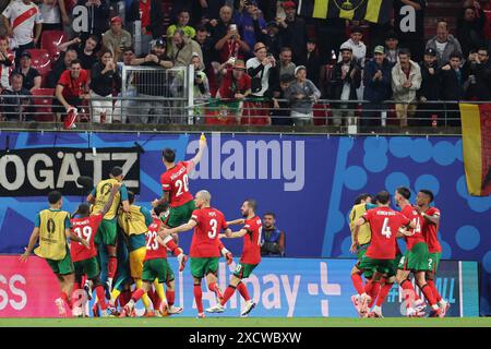 Leipzig, Germany, 18, June, 2024. Francisco Conceição celebrates his team’s second goal during the match between Portugal vs. Czechia. Uefa Euro 2024 Germany. Group F. Credit: Fabideciria/Alamy Live News Stock Photo