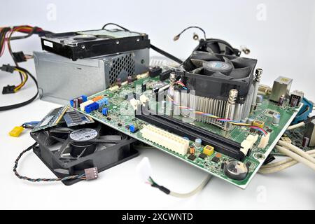 PC spare parts pile – Wales, UK  – 15 June 2024 Stock Photo