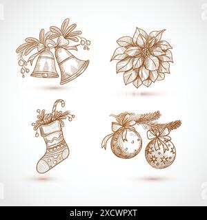 Hand draw christmas icon set design Stock Vector Image & Art - Alamy