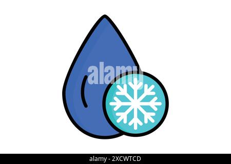 Cold water icon. icon related to cooling. colored outline icon style. cooling elements vector illustration Stock Vector