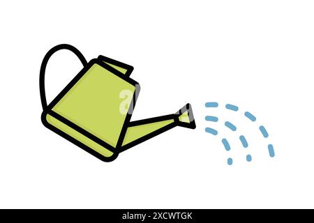 watering can icon. icon related to watering. colored outline icon style. watering elements vector illustration Stock Vector
