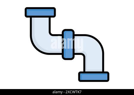 Water pipe icon. icon related to water distribution. colored outline icon style. distribution elements vector illustration Stock Vector