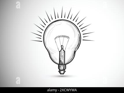 Hand drawn light bulbs sketch design Stock Vector