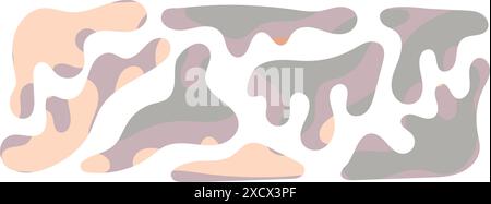 Freeform blob shapes. Abstracts amoeba shapes, freeform organic elements. Stock Vector