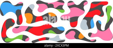 Freeform blob shapes. Abstracts amoeba shapes, freeform organic elements. Stock Vector