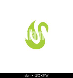 Swan Leaf Logo Design. Nature Swan Vector Stock Vector