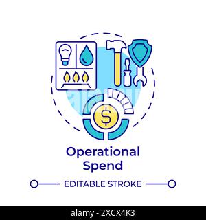 Operational spend multi color concept icon Stock Vector