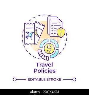 Travel policies multi color concept icon Stock Vector