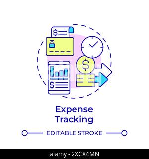 Expense tracking multi color concept icon Stock Vector