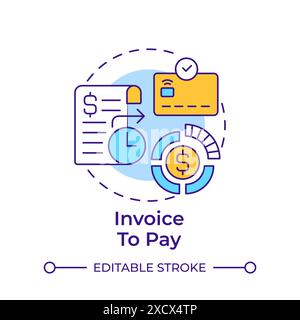 Invoice to pay multi color concept icon Stock Vector