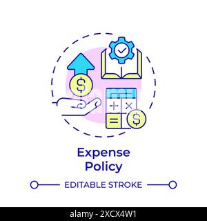 Expense policy multi color concept icon Stock Vector