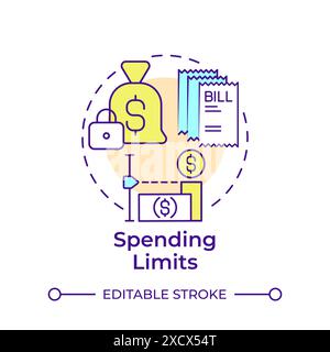 Spending limits multi color concept icon Stock Vector