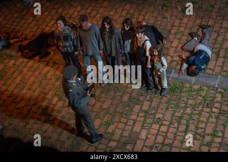 Slavonia, 18/06/2024, The famous Hollywood actor Armand Assante accompanied by Jakov Sedlar and his son Dominik in Osijek filming the movie '260 Days' The filming of the movie '260 Days', a war drama based on the novel '260 Days' by Marijan Gubina from Osijek, has been going on for three weeks in Slavonia, in which, among others, also stars famous Hollywood actors Tim Roth and Armand Assante ina Osijek on June 18. 2024 Credit: Pixsell/Alamy Live News Stock Photo