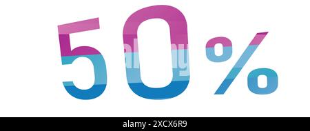 An illustration of a '50% off' icon, highlighting a discount offer with a bold and eye-catching design to attract attention to sales and promotions Stock Vector