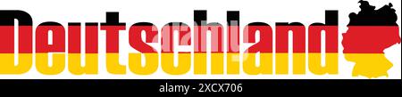 An illustration of the Deutschland (Germany) flag, featuring the iconic black, red, and gold stripes that represent the national colors of Germany Stock Vector